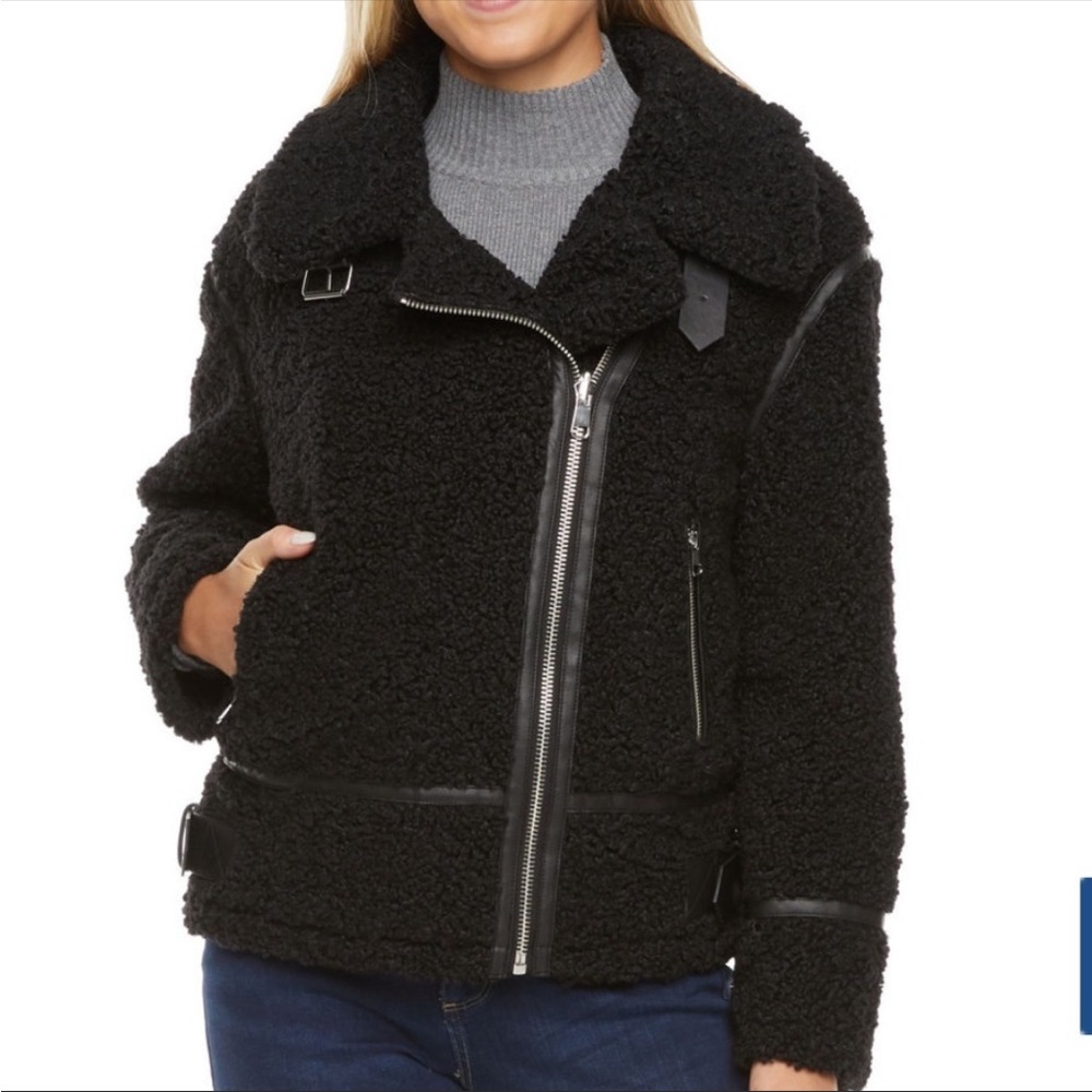 NWT Women’s a.n.a Midweight Reversible Sherpa Moto Jacket Size Medium